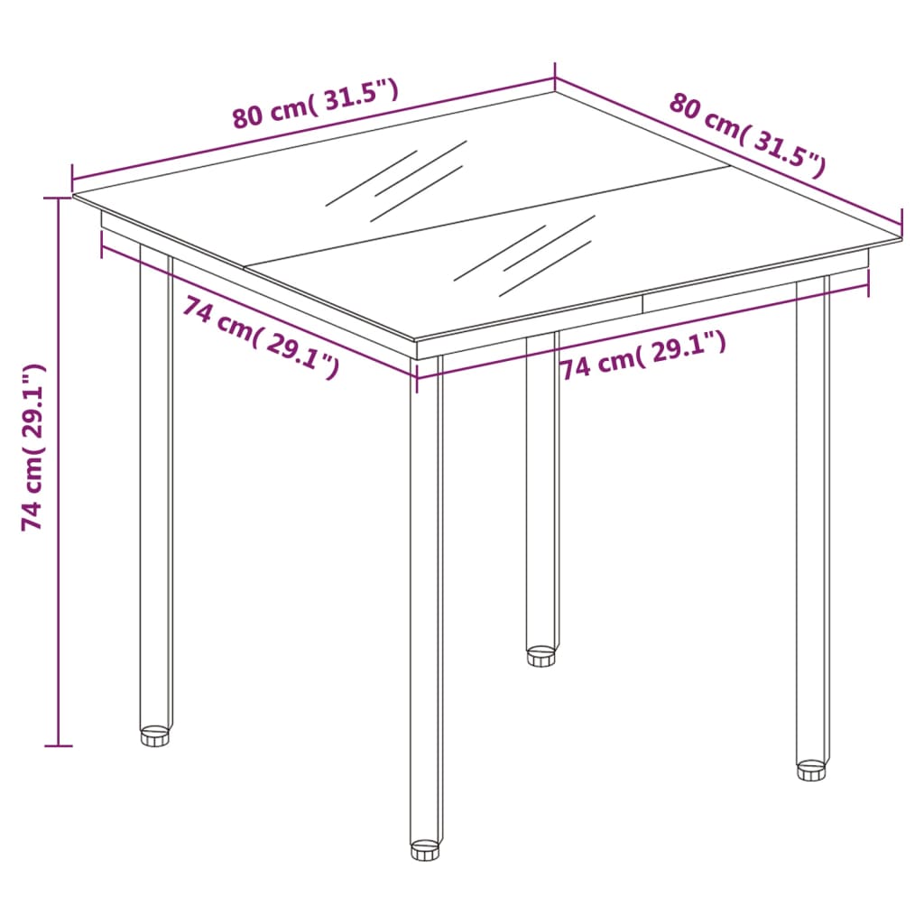 5-tlg. Garten-Essgruppe Schwarz PVC Rattan