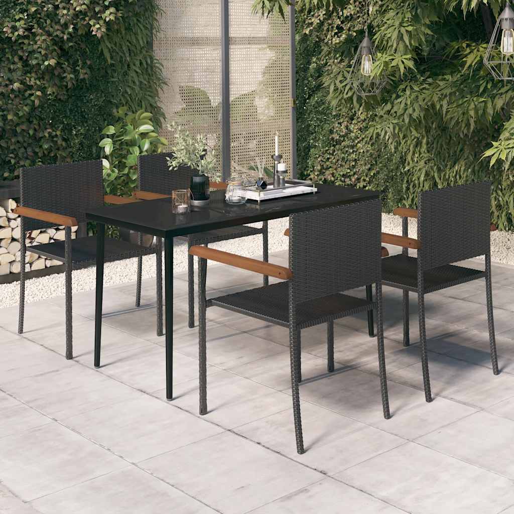 5-tlg. Garten-Essgruppe Schwarz