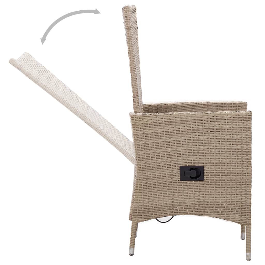 9-tlg. Garten-Essgruppe mit Auflagen Beige