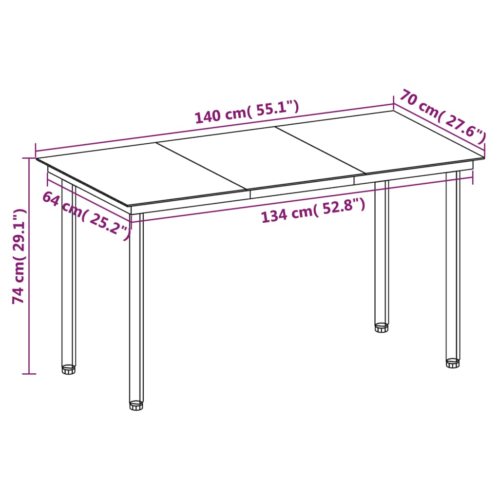 5-tlg. Garten-Essgruppe mit Auflagen Poly Rattan und Glas
