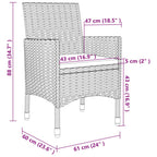 7-tlg. Garten-Essgruppe mit Auflagen Poly Rattan und Glas