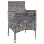 7-tlg. Garten-Essgruppe mit Kissen Poly Rattan und Glas
