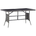 Gartentisch Grau 140 x 80 x 74 cm Poly Rattan