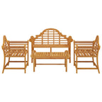 4-tlg. Garten-Lounge-Set Massivholz Teak
