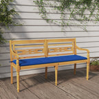 Batavia-Bank mit Königsblauem Kissen 150 cm Massivholz Teak