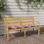 Batavia-Bank mit Kissen Rot Karomuster 150 cm Massivholz Teak