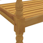 Batavia-Bank mit Hellgrünem Kissen 150 cm Massivholz Teak