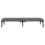 7-tlg. Garten-Lounge-Set mit Kissen Poly Rattan Dunkelgrau