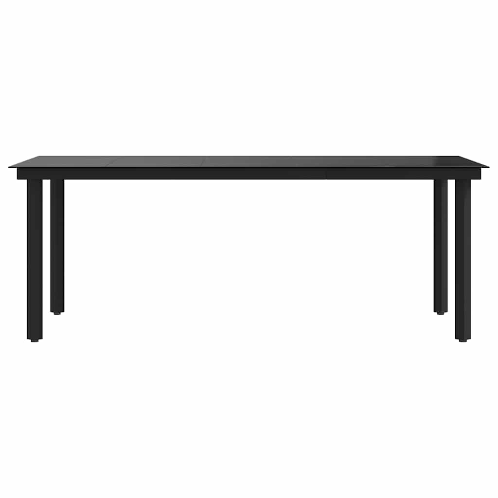 Garten-Esstisch Schwarz 200x100x74 cm Stahl und Glas
