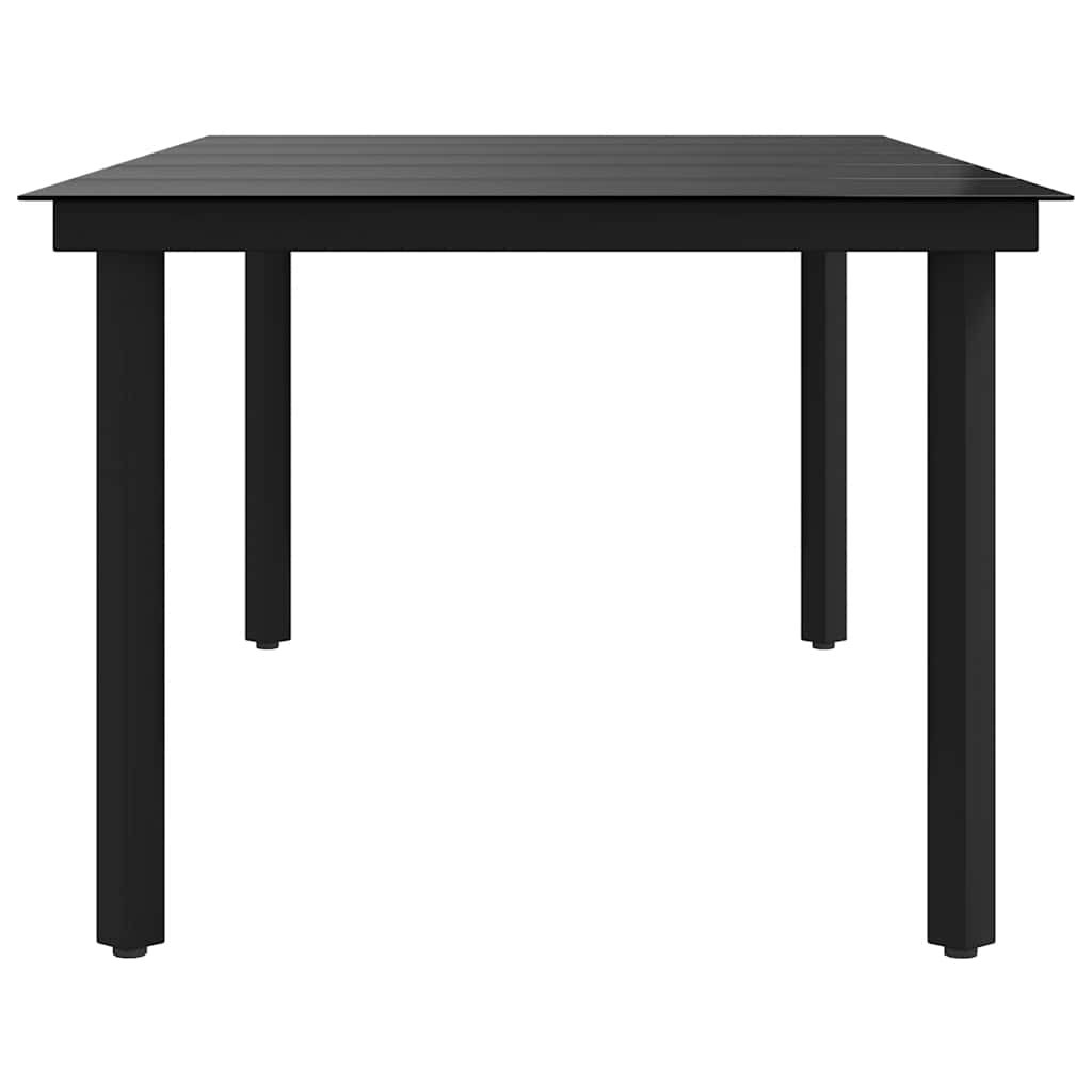 Garten-Esstisch Schwarz 200x100x74 cm Stahl und Glas