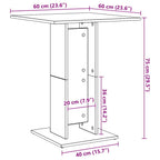 Bistrotisch Braun Eichen-Optik 60x60x75 cm Holzwerkstoff