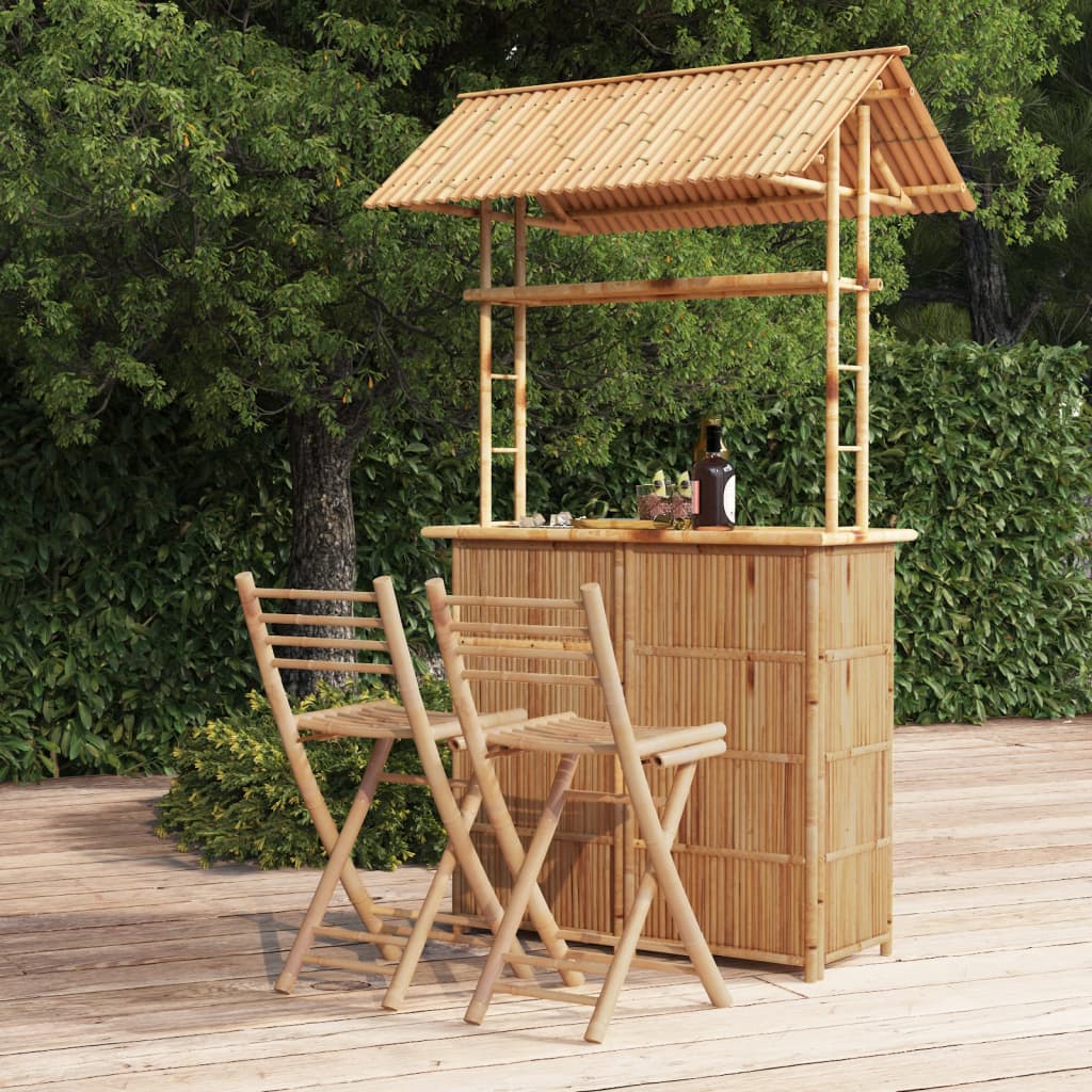 3-tlg. Bar-Set Bambus
