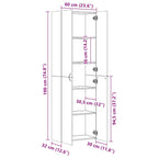 Büroschrank Räuchereiche 60x32x190 cm Holzwerkstoff