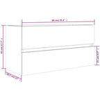 Waschbeckenunterschrank Eichen-Optik 90x38,5x45cm Holzwerkstoff