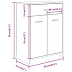 Badezimmerschrank Braun Eichen-Optik 60x33x80 cm Holzwerkstoff