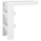 Wand-Bartisch Hochglanz-Weiß 102x45x103,5 cm Holzwerkstoff