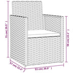 4-tlg. Garten-Lounge-Set mit Kissen Poly Rattan Schwarz