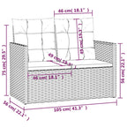 4-tlg. Garten-Lounge-Set mit Kissen Poly Rattan Schwarz