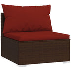 13-tlg. Garten-Lounge-Set mit Kissen Poly Rattan Braun