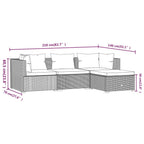 4-tlg. Garten-Lounge-Set mit Auflagen Poly Rattan Braun