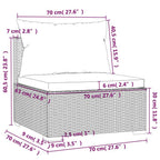 4-tlg. Garten-Lounge-Set mit Auflagen Poly Rattan Braun