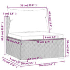5-tlg. Garten-Lounge-Set mit Kissen Poly Rattan Schwarz