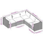 5-tlg. Garten-Lounge-Set mit Kissen Poly Rattan Schwarz