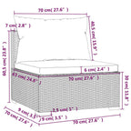 10-tlg. Garten-Lounge-Set mit Kissen Poly Rattan Braun
