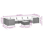 8-tlg. Garten-Lounge-Set mit Kissen Poly Rattan Schwarz