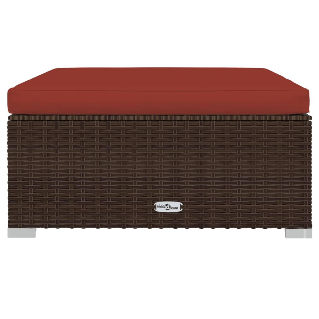 13-tlg. Garten-Lounge-Set mit Kissen Braun Poly Rattan