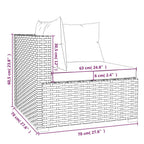 10-tlg. Garten-Lounge-Set mit Kissen Poly Rattan Schwarz