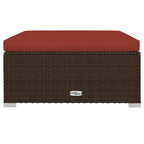 11-tlg. Garten-Lounge-Set mit Kissen Poly Rattan Braun