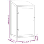 Geräteschuppen Anthrazit 55x52x112 cm Massivholz Tanne