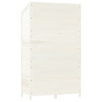 Geräteschuppen Weiß 102x52x174,5 cm Massivholz Tanne