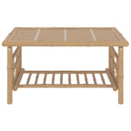 2-tlg. Garten-Lounge-Set mit Dunkelgrauen Kissen Bambus