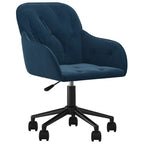 Esszimmerstühle 2 Stk. Drehbar Blau Samt