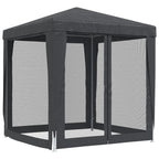 Partyzelt mit 4 Mesh-Seitenwänden Anthrazit 2x2 m HDPE
