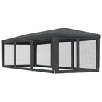 Partyzelt mit 8 Mesh-Seitenwänden Anthrazit 3x9 m HDPE