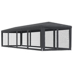 Partyzelt mit 10 Mesh-Seitenwänden Anthrazit 3x12 m HDPE