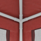 Partyzelt mit 10 Mesh-Seitenwänden Rot 3x12 m HDPE