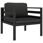 7-tlg. Garten-Lounge-Set mit Kissen Aluminium Anthrazit