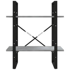 Bücherregal 2 Fächer Grau Sonoma 60x30x70 cm Holzwerkstoff