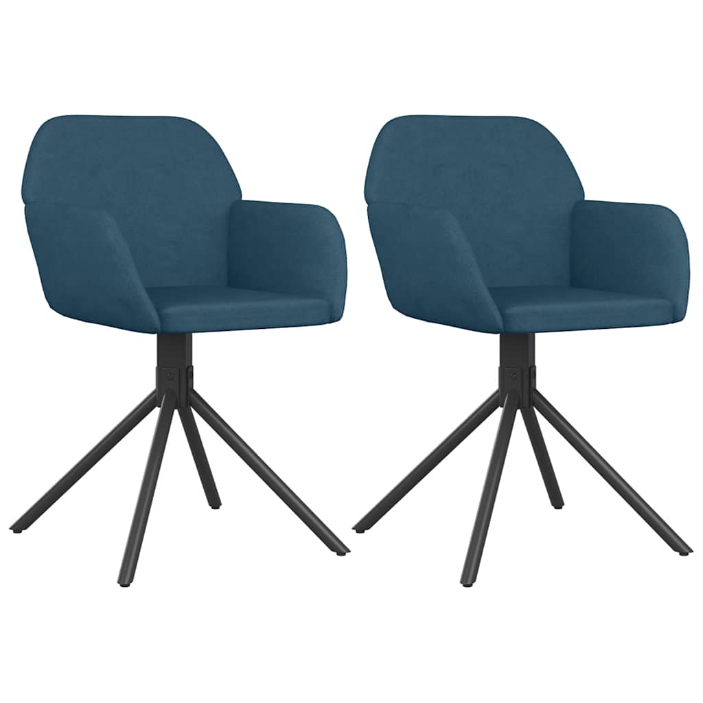 Esszimmerstühle 2 Stk. Drehbar Blau Samt