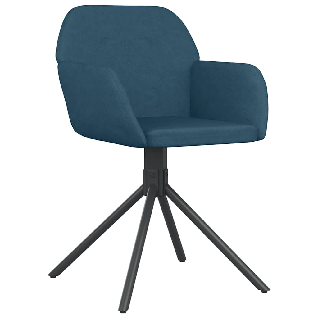 Esszimmerstühle 2 Stk. Drehbar Blau Samt