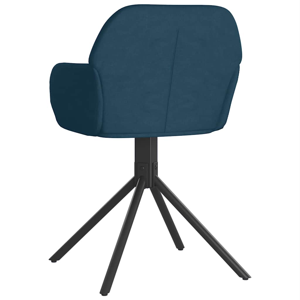 Esszimmerstühle 2 Stk. Drehbar Blau Samt