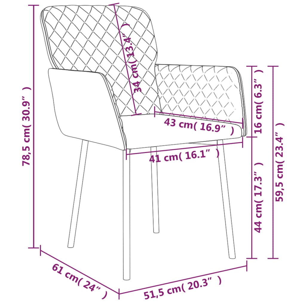 Esszimmerstühle 2 Stk. Braun Samt