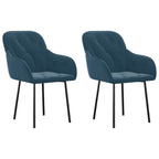 Esszimmerstühle 2 Stk. Blau Samt