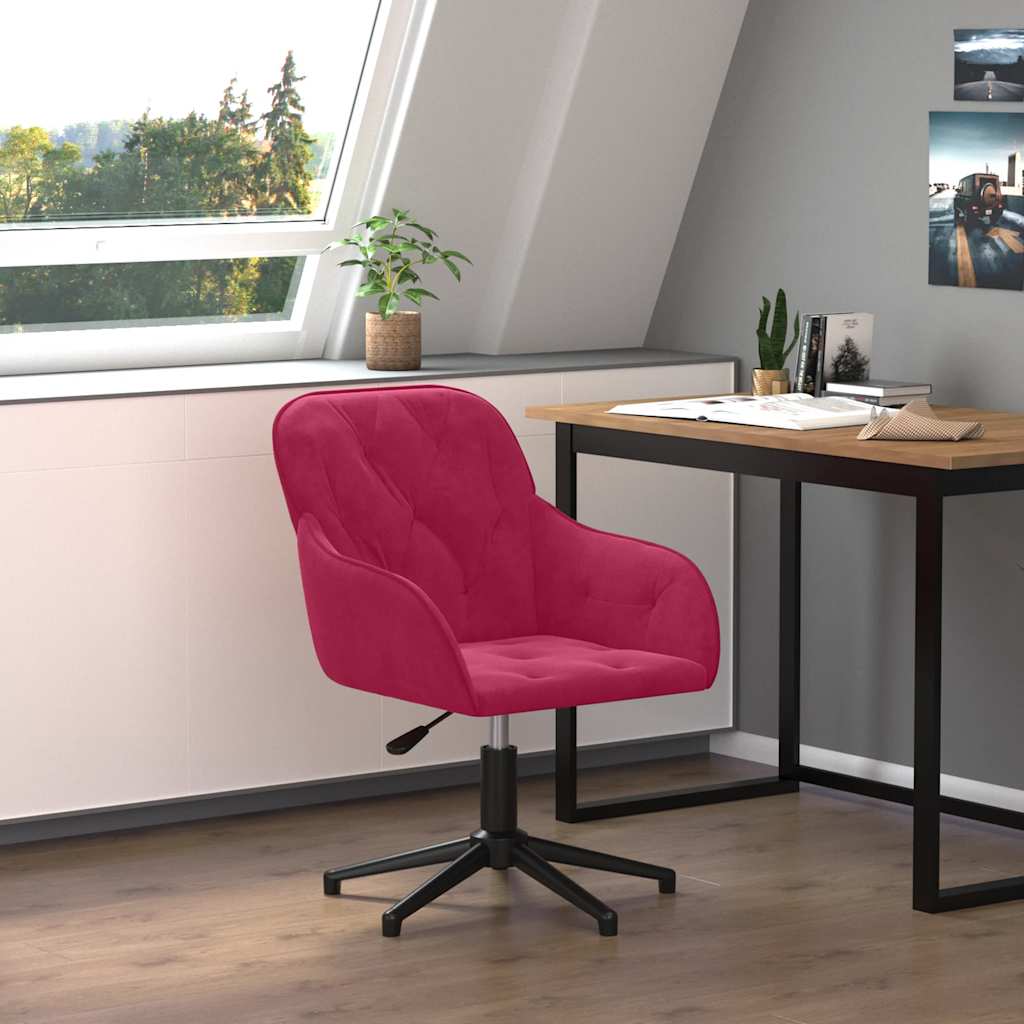 Bürostuhl Drehbar Weinrot Samt