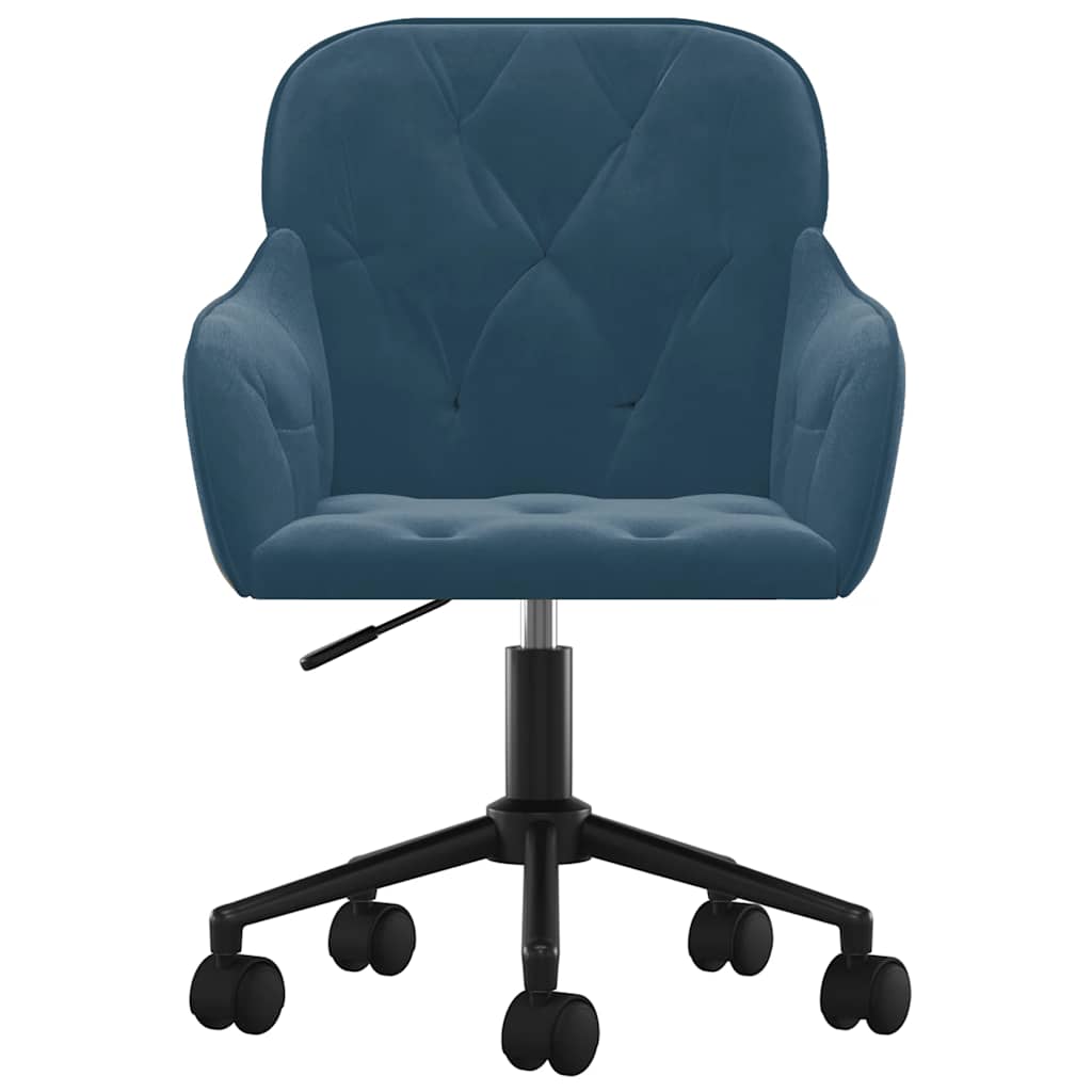 Bürostuhl Drehbar Blau Samt