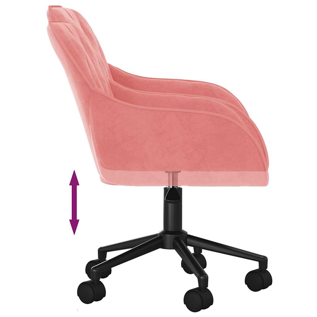 Bürostuhl Drehbar Rosa Samt